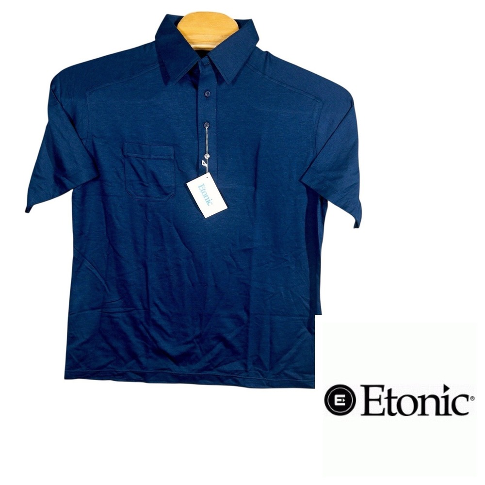 NWT Etonic Polo Shirt Mens XL Thin‎ Breathable Pocketed Vintage Bowling Pullover